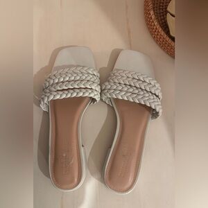 Elegant White Braided Sandals